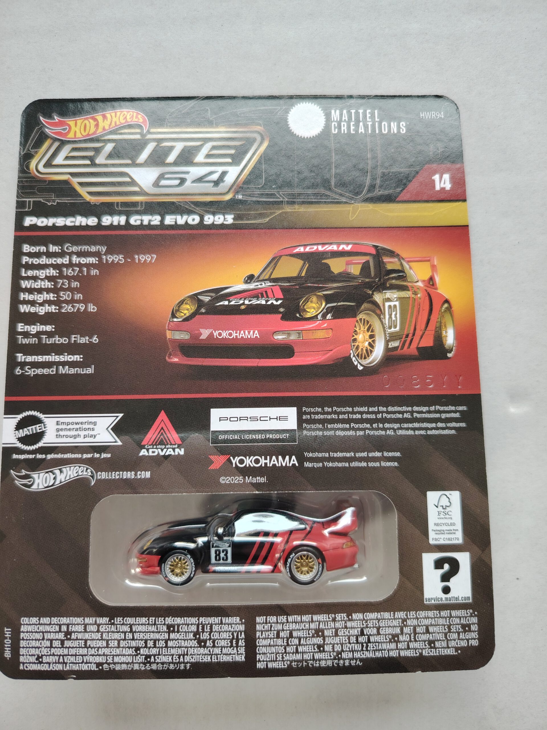 Hot Wheels Elite 64 Porsche 911 GT2 EVO 993 – Bild 4